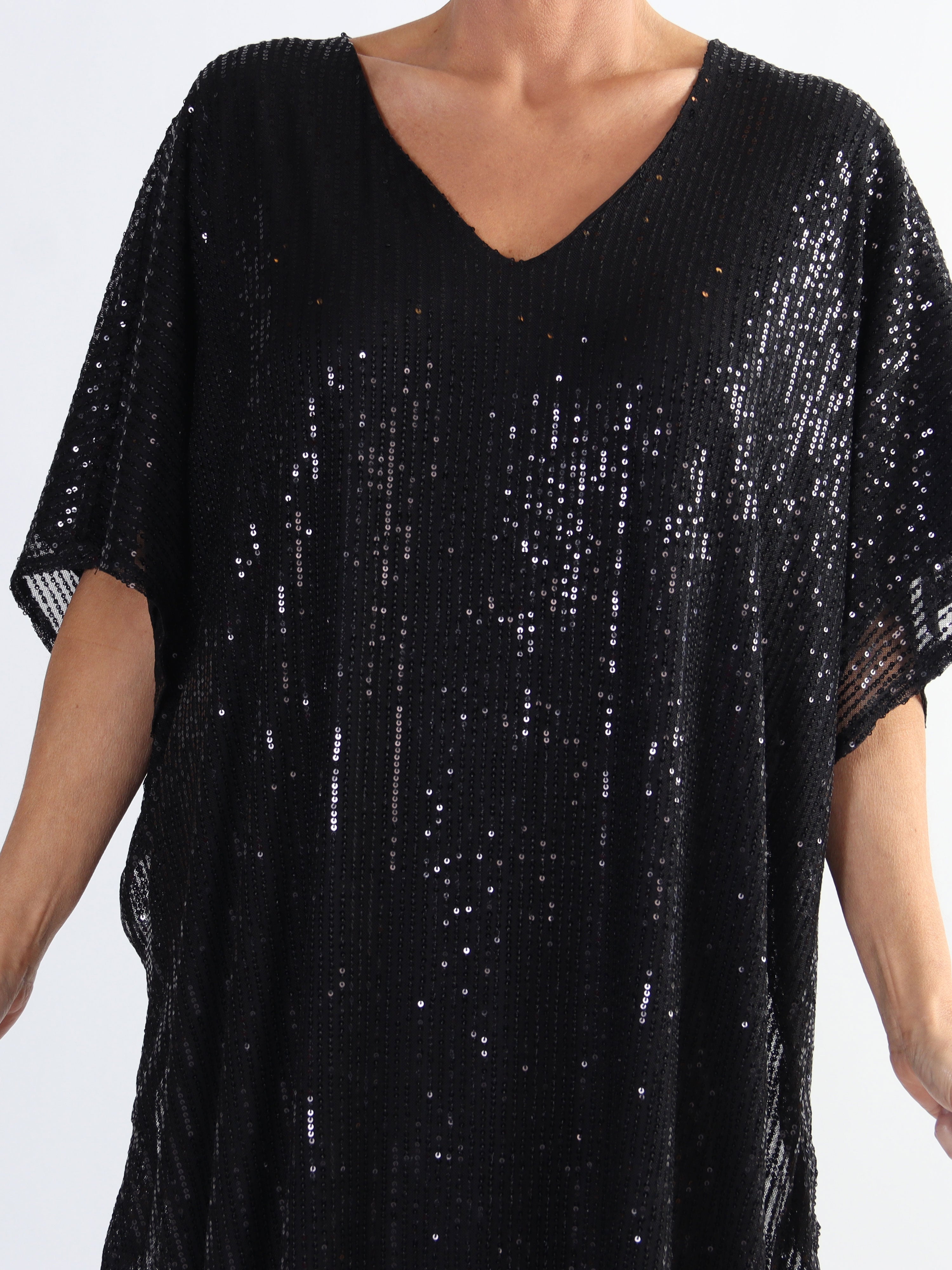 Azmina Long - Lång plus size-tunika med paljetter